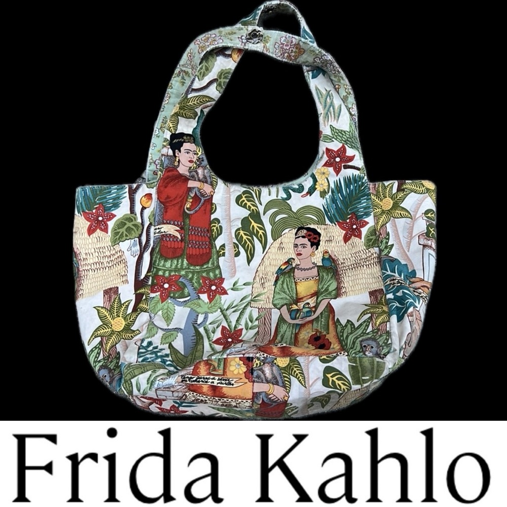 🇲🇽Frida Kahlo / Tropical Print Durable Canvas Cotton Tote/Shoulder Bag